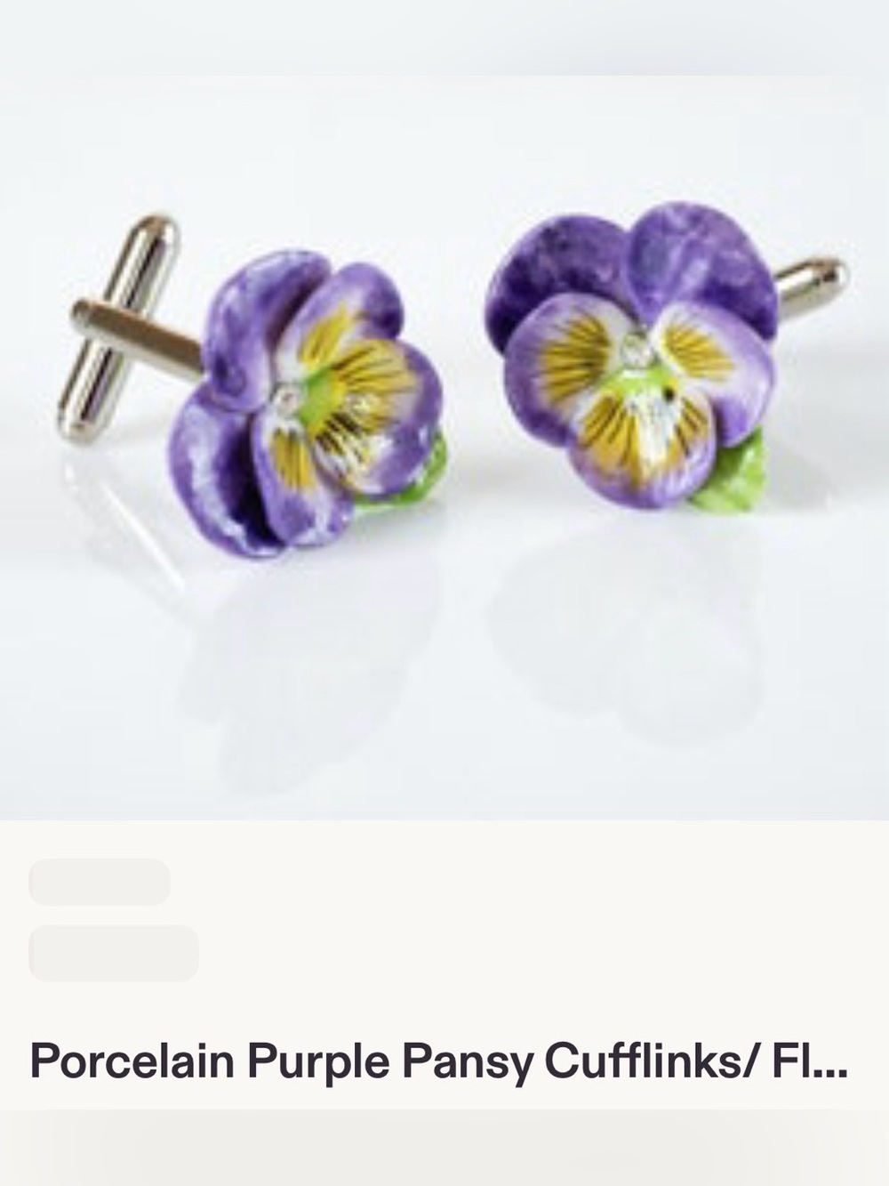 Porcelain cuff links, artisan made with a stone in the middle  👌
